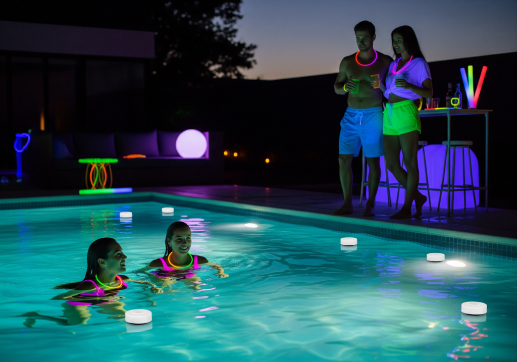 Glow-in-the-Dark Sweet 16 Pool Party