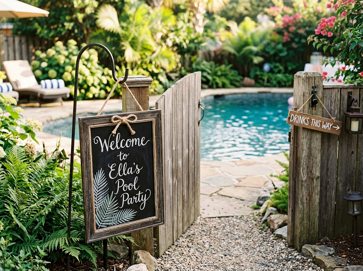 Pool Party Welcome Sign & Other Effective Signages