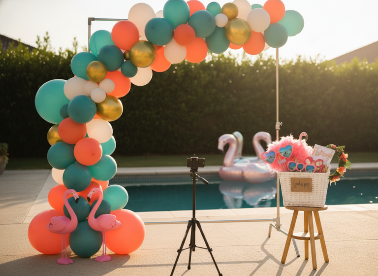 Creative Pool Party Backdrop and Photo Booth Ideas