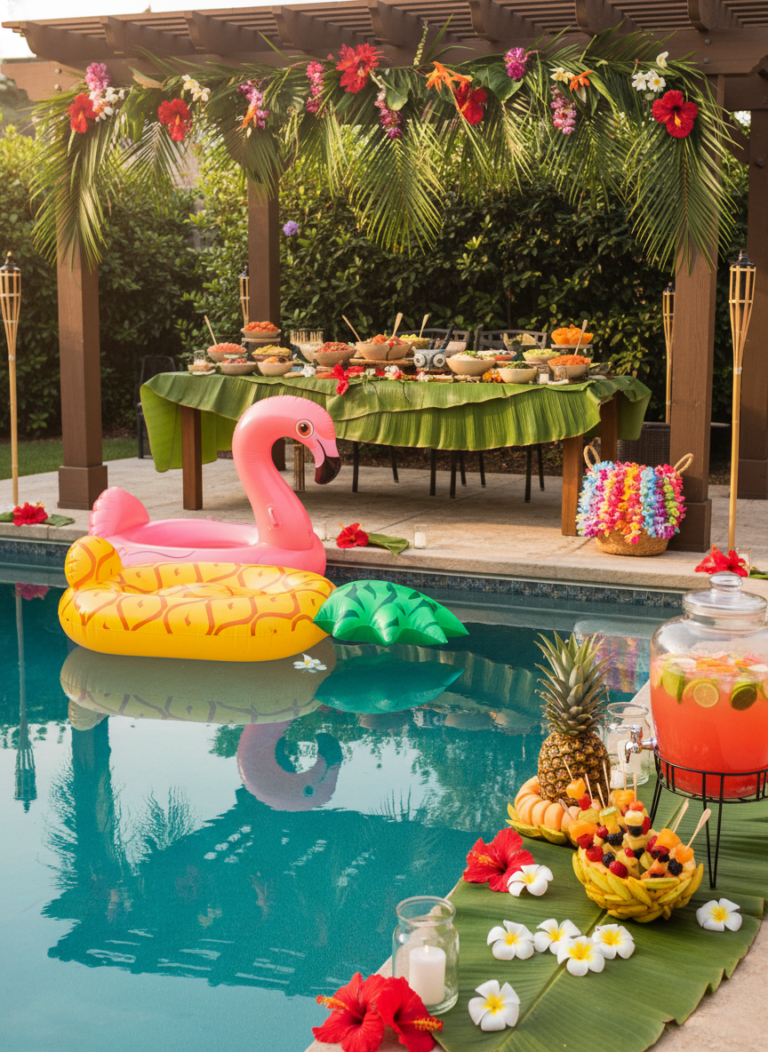 Hawaiian Pool Party: How to Host a Creative Backyard Luau