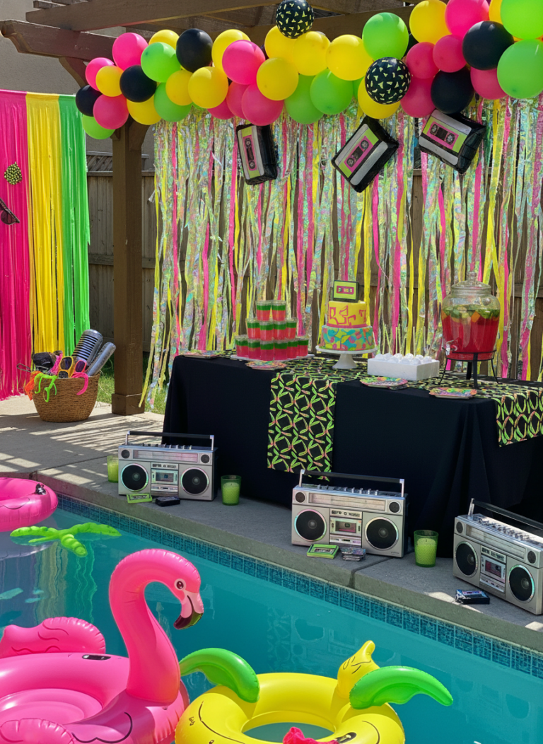 80s Retro Pool Party: Exclusive Outfits & Decor Ideas