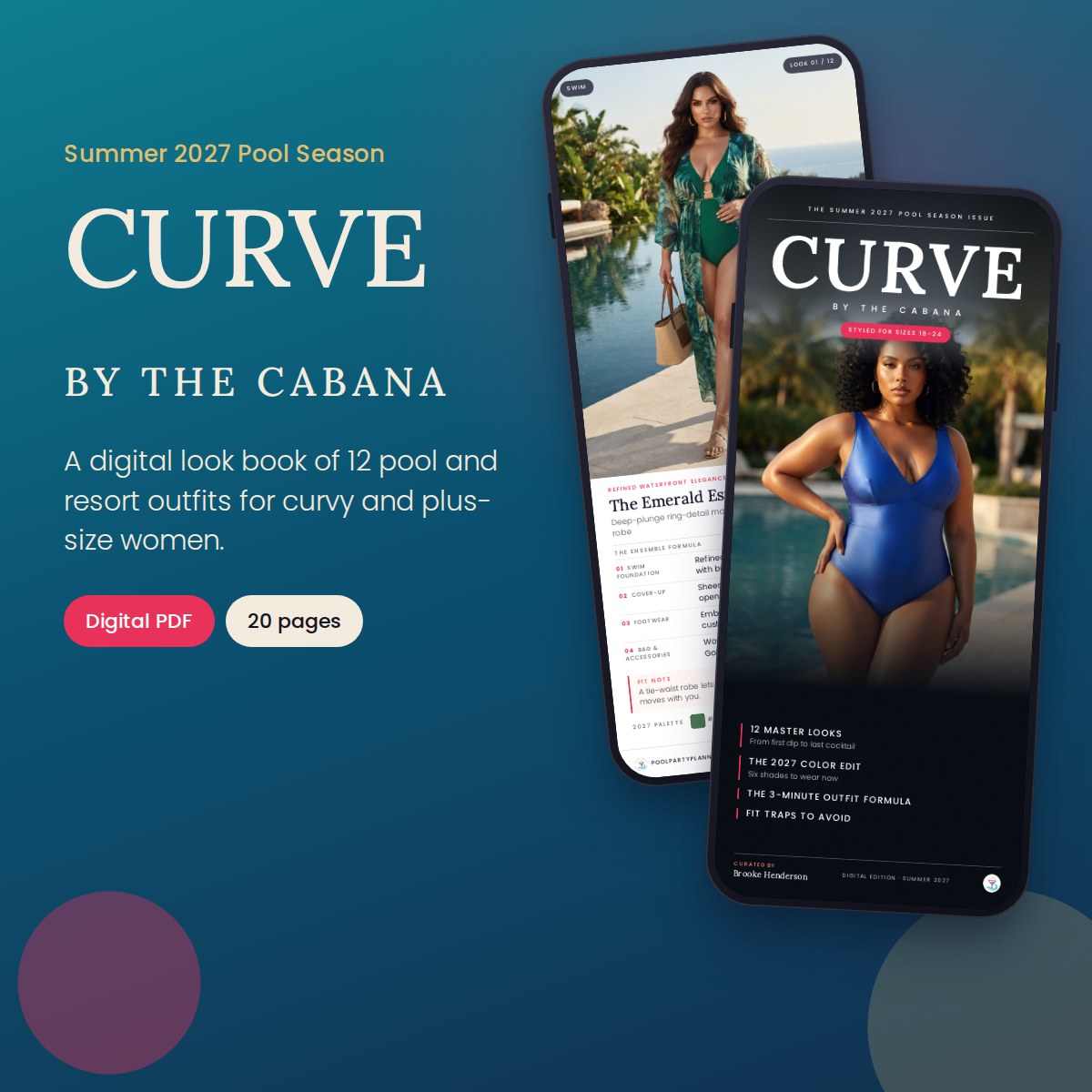 Curve by the Cabana Look Book cover: 12 pool and resort outfits for curvy and plus-size women